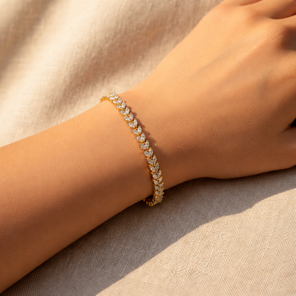 Gold Plated A.D Latest Design Bracelet