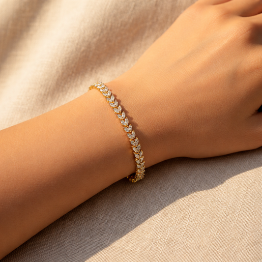 Gold Plated A.D Latest Design Bracelet