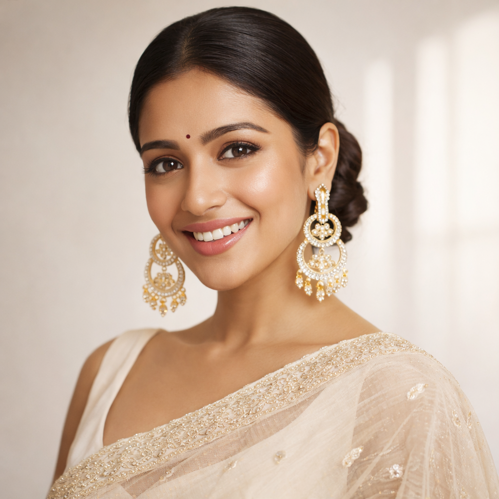 Gold Plated American Diamond Dangle Earring