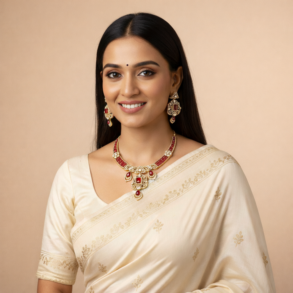 Ruby Antique Moissanite Hasli