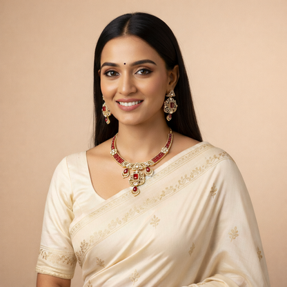 Ruby Antique Moissanite Hasli