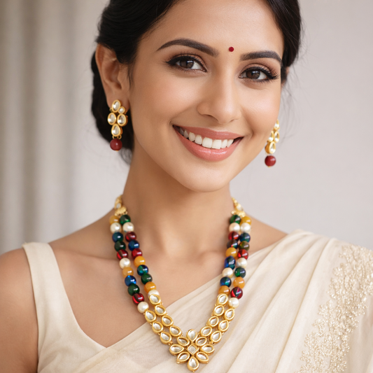Kundan Polki Multicolor  Necklace