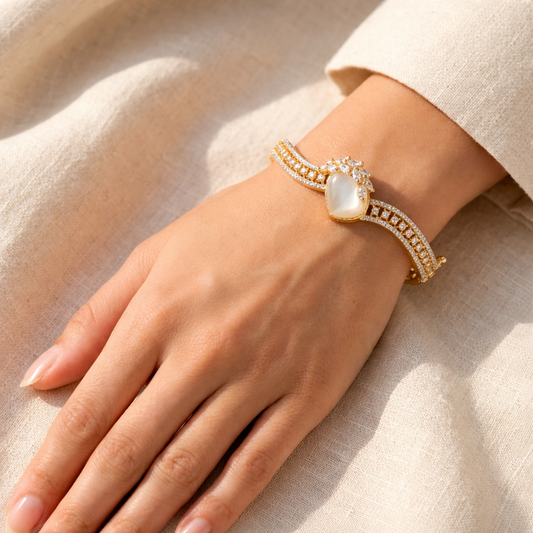 Gold Plated A.D Openable Bracelet