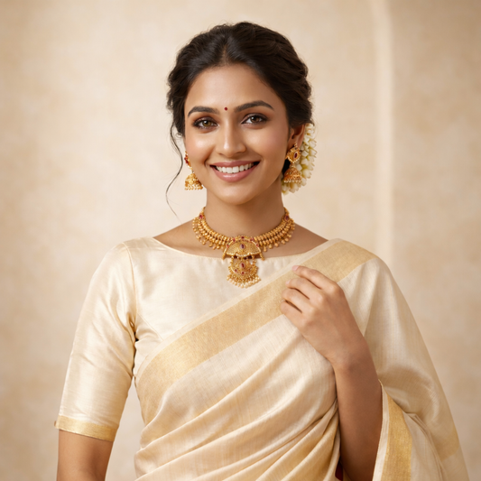 Antique Gold Plated Ruby Stone Necklace set