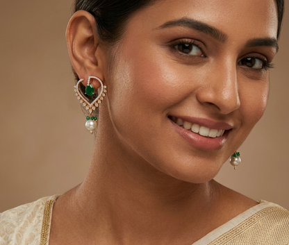 Green Drop Stone A.D Earing
