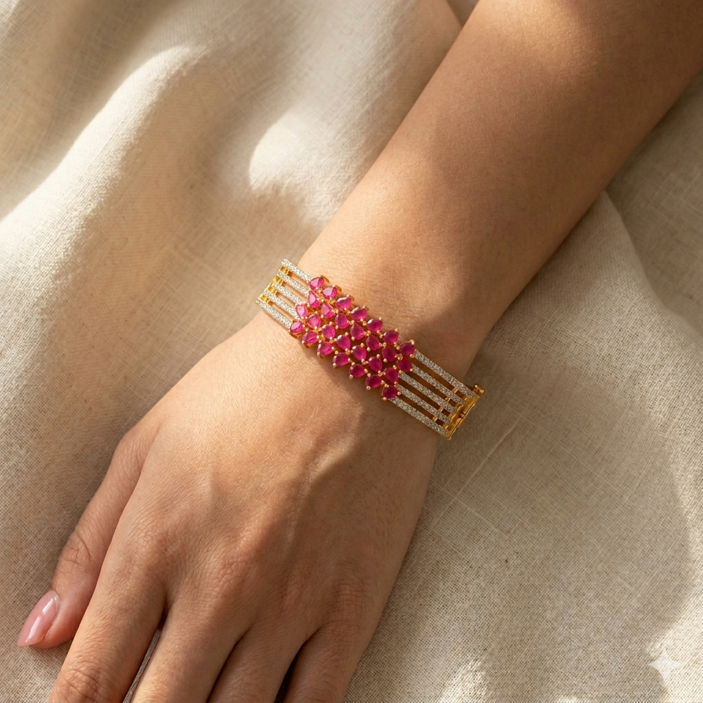 Ruby A.D Gold Plated Bracelet