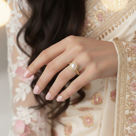 Gold Plated Pearl Ring