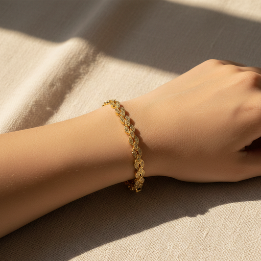 Gold Plated A.D Latest Design Bracelet