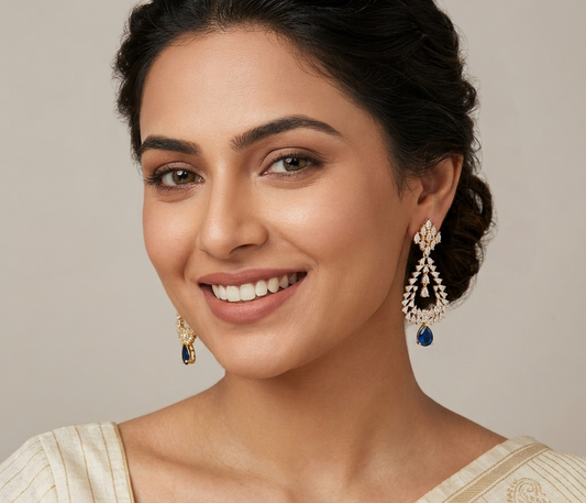 Blue Drop Stone A.D Earing
