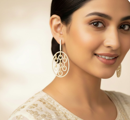 A.D Gold Plated Latest Design Earring