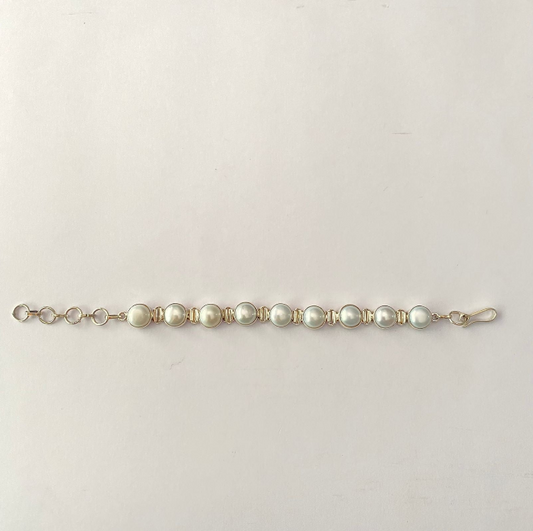 Pearl Pure Silver Bracelet Rakhi..