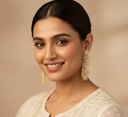 Gold Plated A.D Long Earring