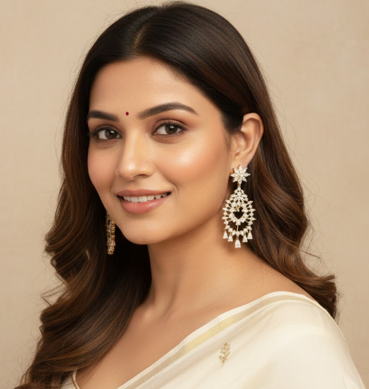 American Diamond Gold Plated Dangler