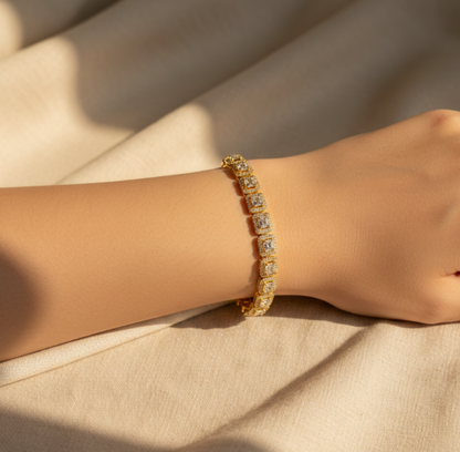 Square A.D Gold Plated Bracelet