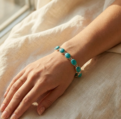Pure Silver Firoza Bracelet Rakhi