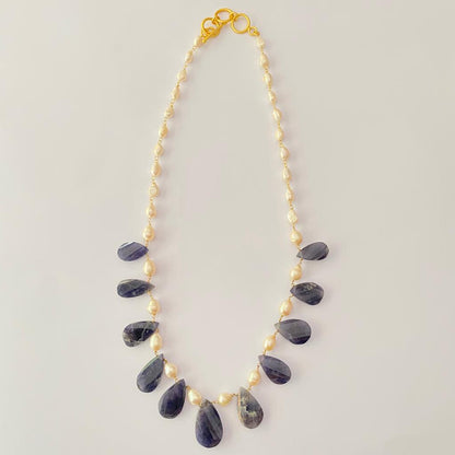 BLUE STONE BARUK LONG NECKLACE FOR WESTERN