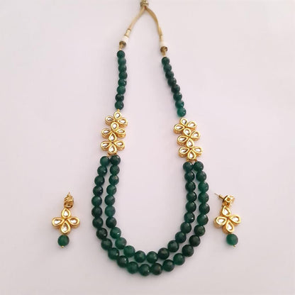 DOUBLE STING GREEN PEARL NECKLACE