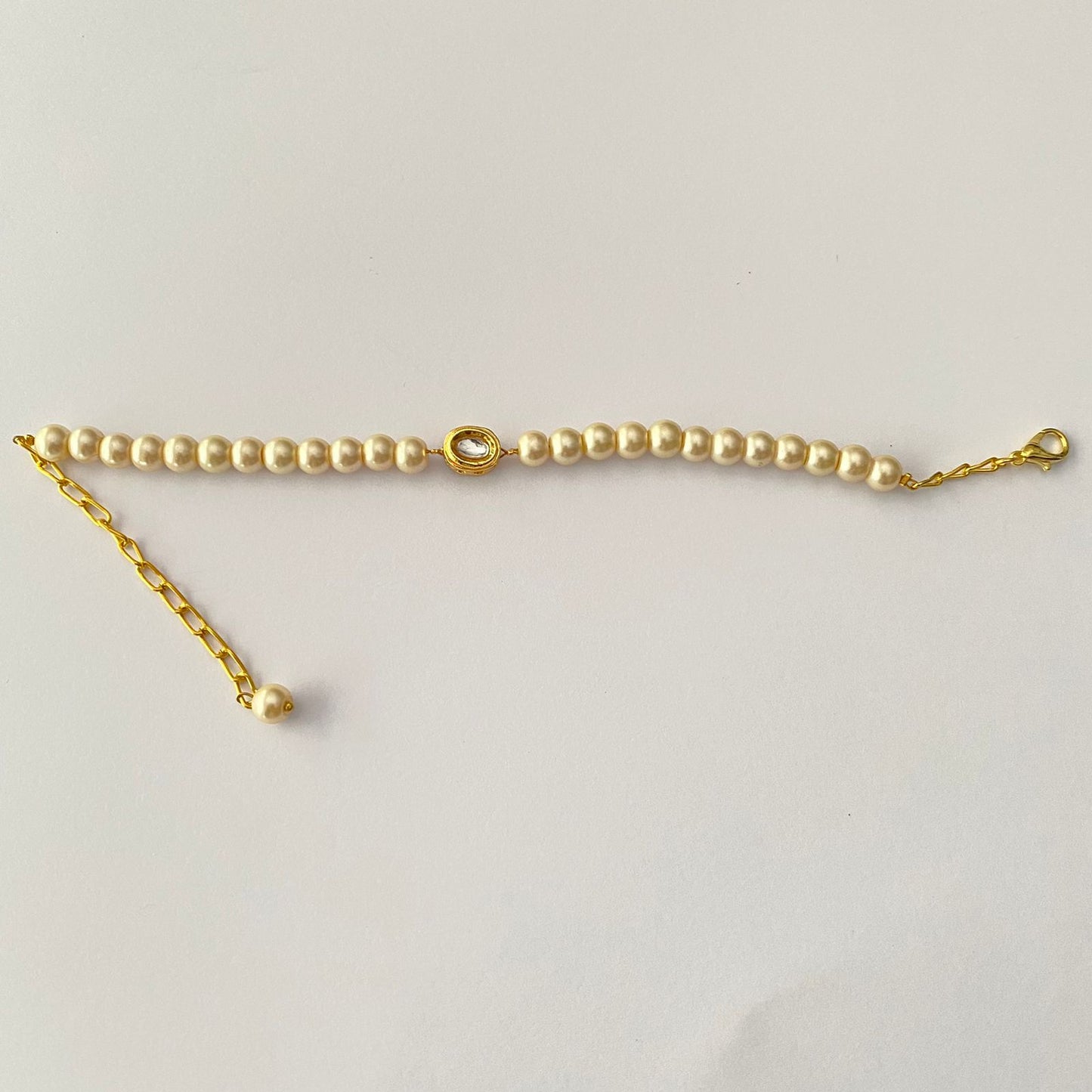 Classic kundan polki pearl adjustable size lumba rakhi for women