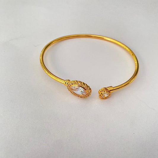Gold plated with polki adjustable bracelet