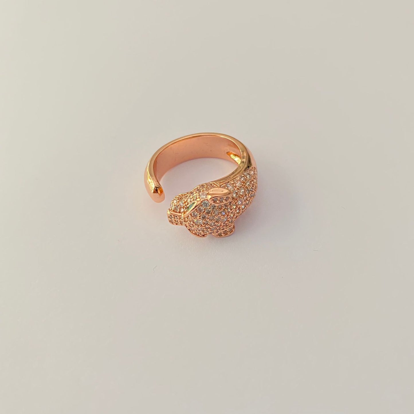 Rose Gold Plated Tigers Shaped Openable Ring