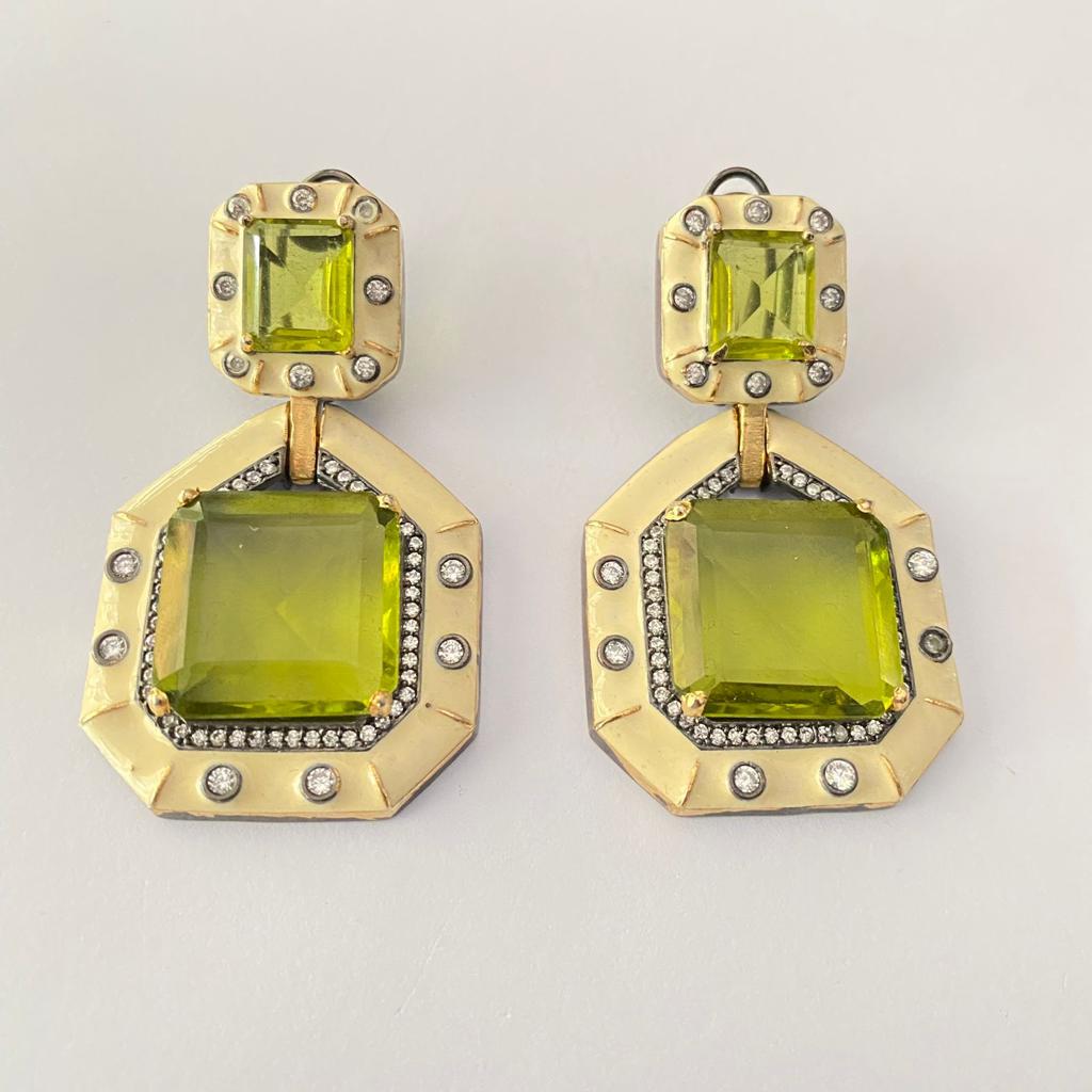 Diamond emerald western Earring latest design