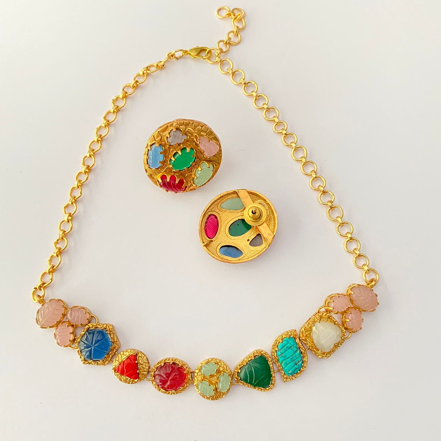 Multi Colour Gold Plated Necklace