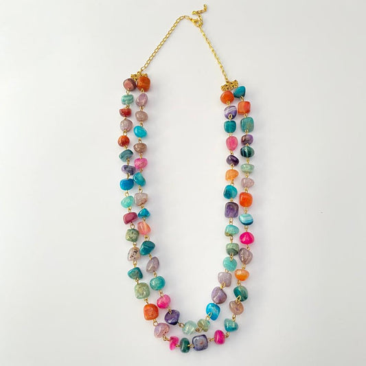 Multi Color Double String Necklace For Women