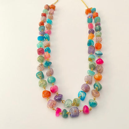 Multi Color Double String Necklace For Women
