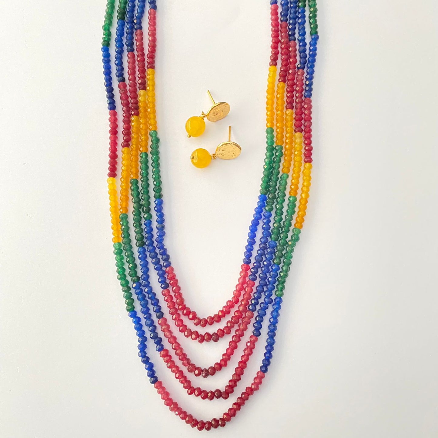 Muti Color & String Long  Necklace