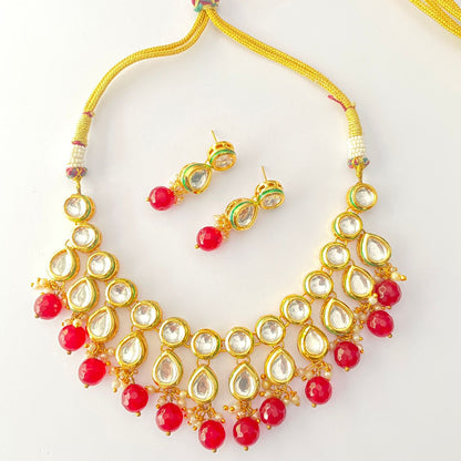 RUBY STONE KUNDAN POLKI NECKLACE