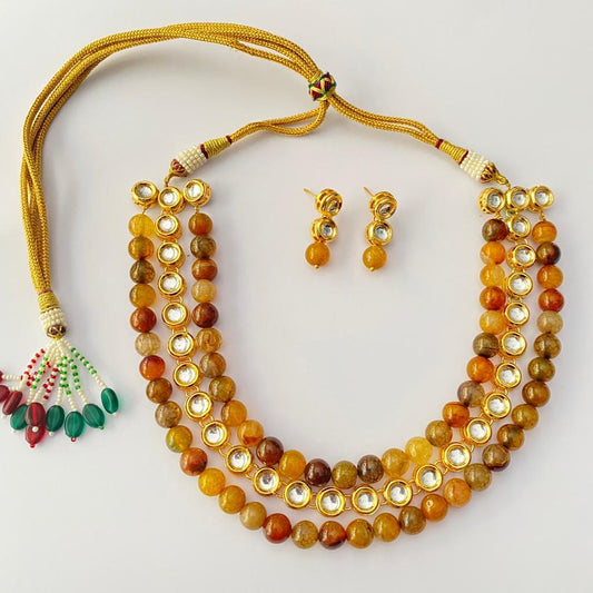 Oval Kundan Hand Made Latest Design Necklace For Women.