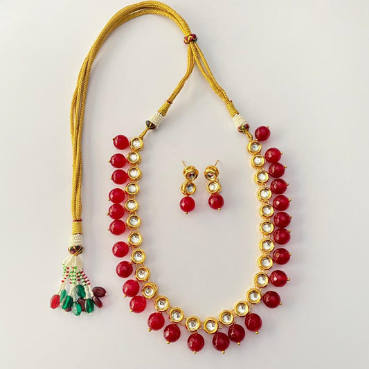 Ruby Kundan gold Plated Necklace Set For Women