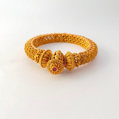 Gold Plated Traditional Temple Single Hand Bangle