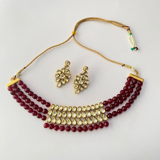 Ruby Stone With Kundan Choker Necklace