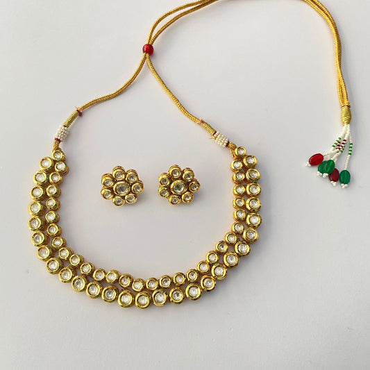 Kundan Necklace Floral Earring Design