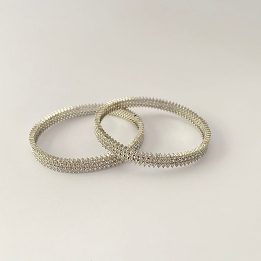 Silver Plated Ad Stone Bangle