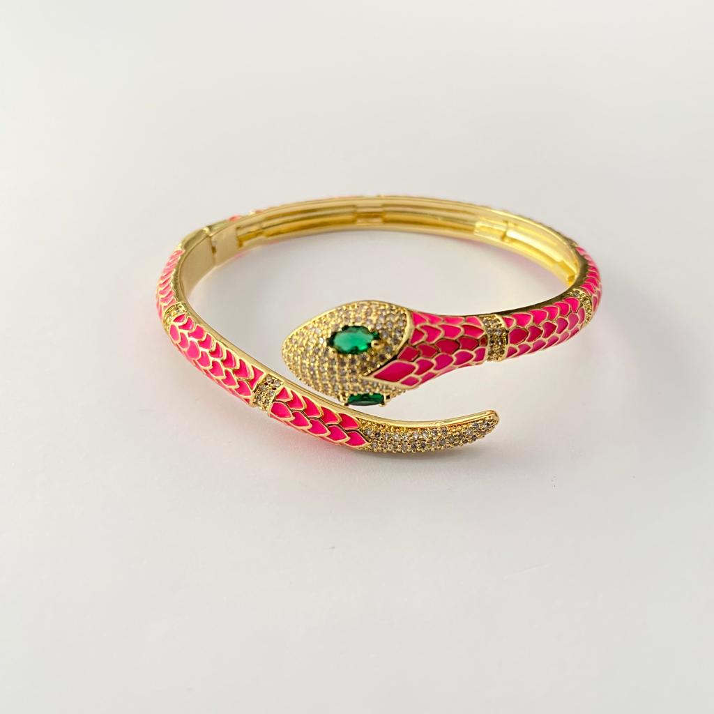 Snake Design With Gold Plated  Bracelet