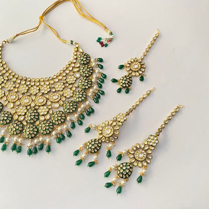 Emerald Heavy Bridal Jewellery Set for Wedding