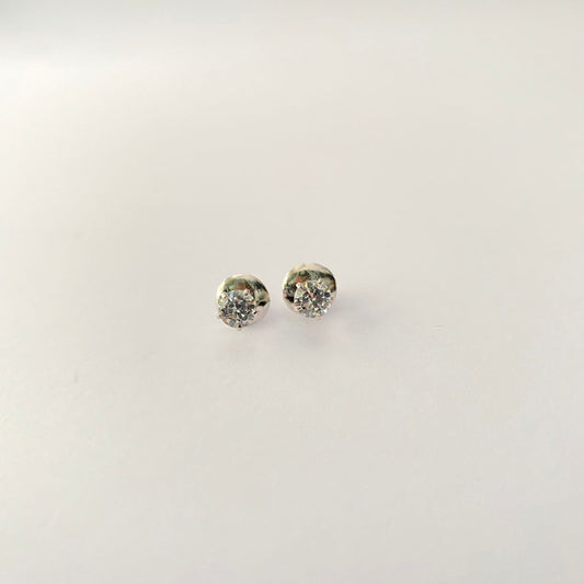 Small Stud Pure Silver 92.5 Diamond Earring