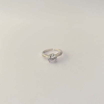 Pure Silver 92.5 Diamond Adjustable Ring
