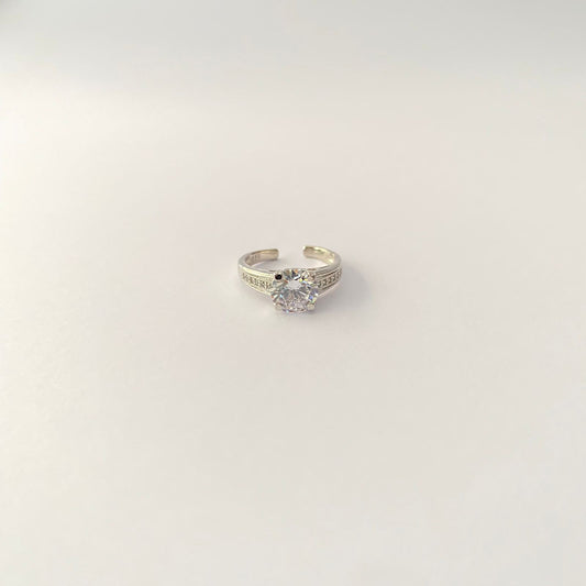 Pure Silver Diamond Ring 92.5