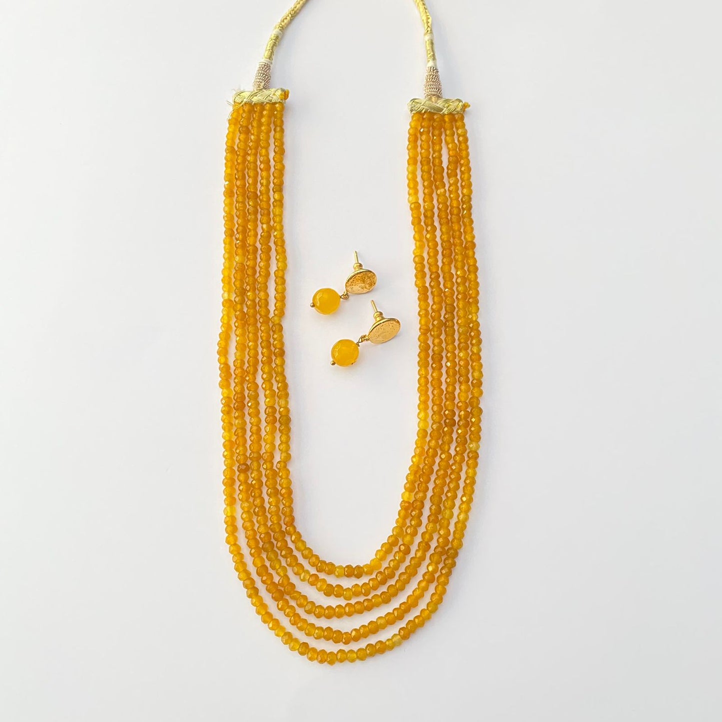 Multi Layer Yellow Necklace set For Women