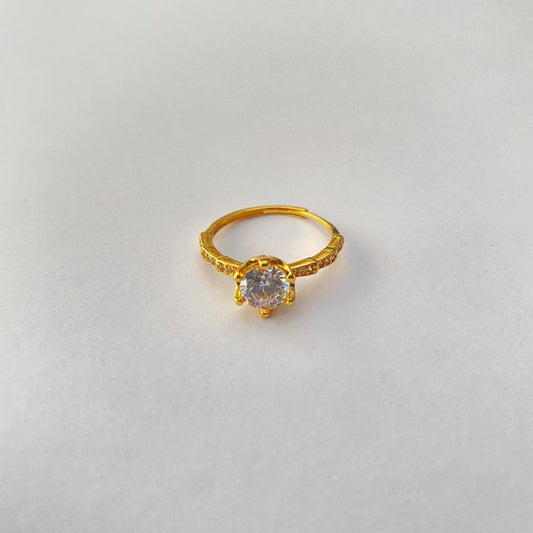 Diamond Gold Plated Mini Ring For Girls