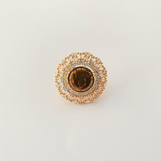 Diamond Gold Plated Gini Classic Ring