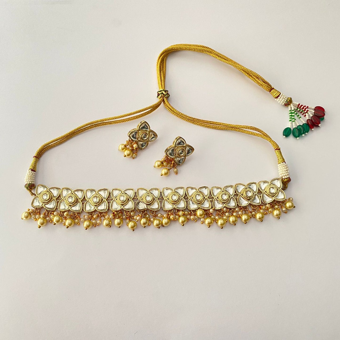 Gold Plated Floral Choker Set