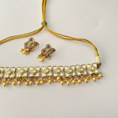 Gold Plated Floral Choker Set