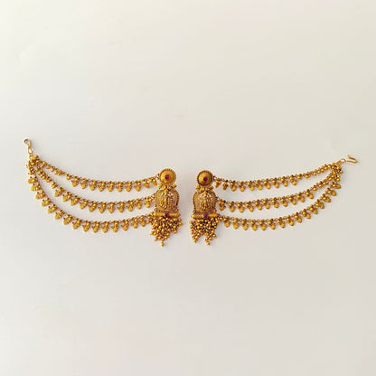 Gold-Plated Goddess Laxmi Handcrafted Earring for Women