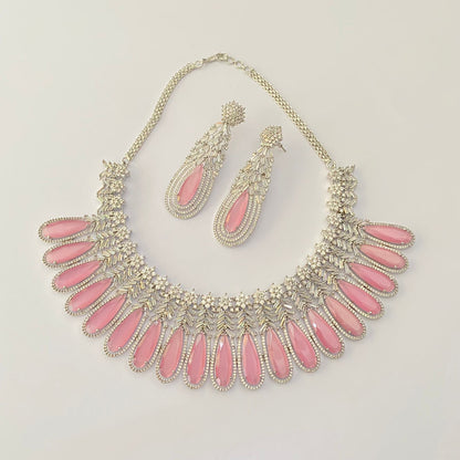 Pink Diamond Necklace Set