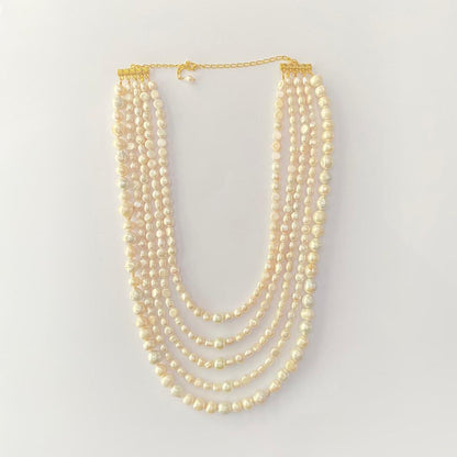 White Pearl With White Brook Necklace set