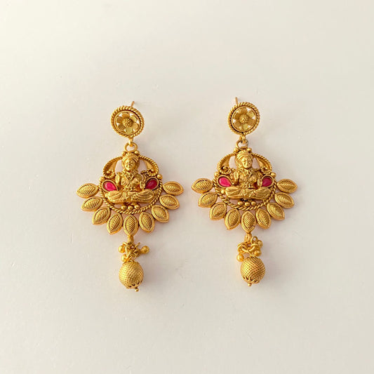 Goddess Lakshmi Gold Plated Latest Design Earring